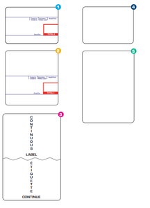 Various sizes of retail scale labels with 5 different options